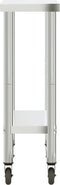 vidaXL - Keukenwerktafel - met - wielen - 82,5x30x85 - cm - roestvrij - staal