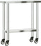 vidaXL - Keukenwerktafel - met - wielen - 82,5x30x85 - cm - roestvrij - staal