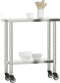 vidaXL - Keukenwerktafel - met - wielen - 82,5x30x85 - cm - roestvrij - staal