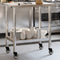 vidaXL - Keukenwerktafel - met - wielen - 82,5x55x85 - cm - roestvrij - staal