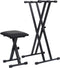 vidaXL - Keyboardstandaard - en - -kruk - dubbel - versterkt - zwart