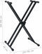 vidaXL - Keyboardstandaard - en - -kruk - dubbel - versterkt - zwart