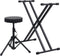 vidaXL - Keyboardstandaard - en - -kruk - dubbel - versterkt - zwart