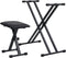 vidaXL - Keyboardstandaard - en - -kruk - dubbel - versterkt - zwart