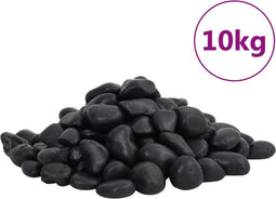 vidaXL - Kiezelstenen - gepolijst - 2-5 - cm - 10 - kg - zwart