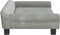 vidaXL Kinderbank 100x50x26 cm fluweel lichtgrijs