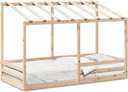 vidaXL - Kinderbed - met - bedhuis - 100x200 - cm - massief - grenenhout