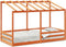 vidaXL - Kinderbed - met - bedhuis - 100x200 - cm - massief - grenenhout - wasbruin