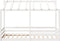 vidaXL - Kinderbed - met - bedhuis - 100x200 - cm - massief - grenenhout - wit
