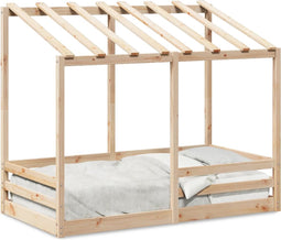 vidaXL - Kinderbed - met - bedhuis - 70x140 - cm - massief - grenenhout