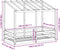 vidaXL - Kinderbed - met - bedhuis - 70x140 - cm - massief - grenenhout - wasbruin