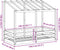 vidaXL - Kinderbed - met - bedhuis - 70x140 - cm - massief - grenenhout - wit