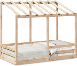 vidaXL - Kinderbed - met - bedhuis - 80x160 - cm - massief - grenenhout