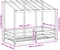 vidaXL - Kinderbed - met - bedhuis - 80x160 - cm - massief - grenenhout - wasbruin
