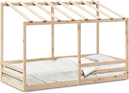 vidaXL - Kinderbed - met - bedhuis - 80x200 - cm - massief - grenenhout - wit