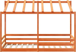 vidaXL - Kinderbed - met - bedhuis - 80x200 - cm - massief - grenenhout - wasbruin
