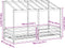 vidaXL - Kinderbed - met - bedhuis - 90x190 - cm - massief - grenenhout - wasbruin