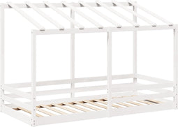 vidaXL - Kinderbed - met - bedhuis - 90x200 - cm - massief - grenenhout - wit