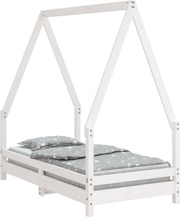 vidaXL - Kinderbedframe - 70x140 - cm - massief - grenenhout - wit