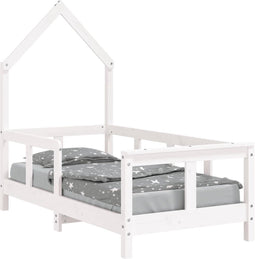 vidaXL - Kinderbedframe - 70x140 - cm - massief - grenenhout - wit