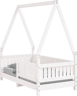 vidaXL - Kinderbedframe - 70x140 - cm - massief - grenenhout - wit