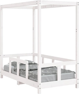vidaXL - Kinderbedframe - 70x140 - cm - massief - grenenhout - wit
