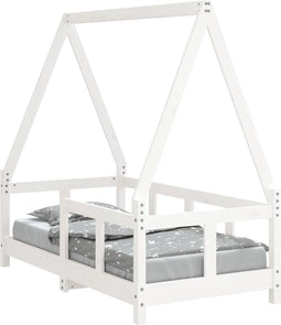 vidaXL - Kinderbedframe - 70x140 - cm - massief - grenenhout - wit
