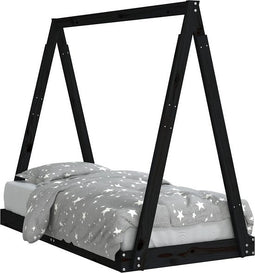 vidaXL - Kinderbedframe - 70x140 - cm - massief - grenenhout - zwart