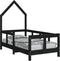vidaXL - Kinderbedframe - 70x140 - cm - massief - grenenhout - zwart