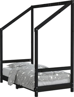 vidaXL - Kinderbedframe - 70x140 - cm - massief - grenenhout - zwart
