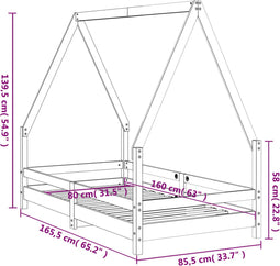 vidaXL - Kinderbedframe - 80x160 - cm - massief - grenenhout - wit