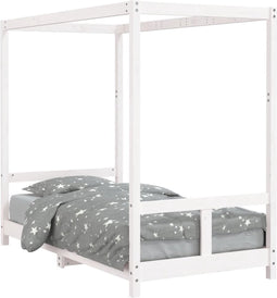 vidaXL - Kinderbedframe - 80x160 - cm - massief - grenenhout - wit