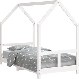 vidaXL - Kinderbedframe - 80x160 - cm - massief - grenenhout - wit