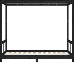 vidaXL - Kinderbedframe - 80x160 - cm - massief - grenenhout - zwart