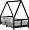 vidaXL - Kinderbedframe - 80x160 - cm - massief - grenenhout - zwart
