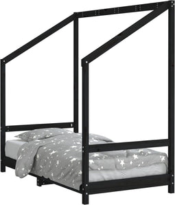 vidaXL - Kinderbedframe - 80x160 - cm - massief - grenenhout - zwart