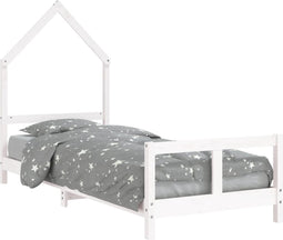 vidaXL - Kinderbedframe - 80x200 - cm - massief - grenenhout - wit