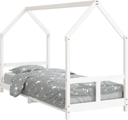 vidaXL - Kinderbedframe - 80x200 - cm - massief - grenenhout - wit