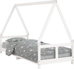 vidaXL - Kinderbedframe - 80x200 - cm - massief - grenenhout - wit
