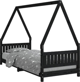 vidaXL - Kinderbedframe - 80x200 - cm - massief - grenenhout - zwart