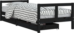 vidaXL - Kinderbedframe - 80x200 - cm - massief - grenenhout - zwart
