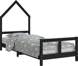 vidaXL - Kinderbedframe - 80x200 - cm - massief - grenenhout - zwart