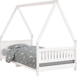 vidaXL - Kinderbedframe - 90x190 - cm - massief - grenenhout - wit