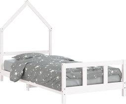vidaXL - Kinderbedframe - 90x190 - cm - massief - grenenhout - wit