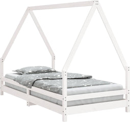 vidaXL - Kinderbedframe - 90x190 - cm - massief - grenenhout - wit