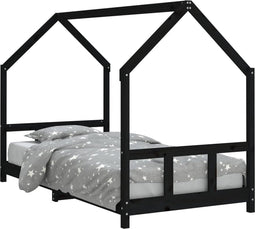 vidaXL - Kinderbedframe - 90x190 - cm - massief - grenenhout - zwart
