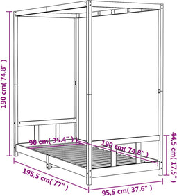 vidaXL - Kinderbedframe - 90x190 - cm - massief - grenenhout - zwart