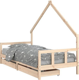 vidaXL - Kinderbedframe - 90x200 - cm - massief - grenenhout