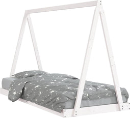 vidaXL - Kinderbedframe - 90x200 - cm - massief - grenenhout - wit