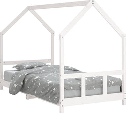 vidaXL - Kinderbedframe - 90x200 - cm - massief - grenenhout - wit